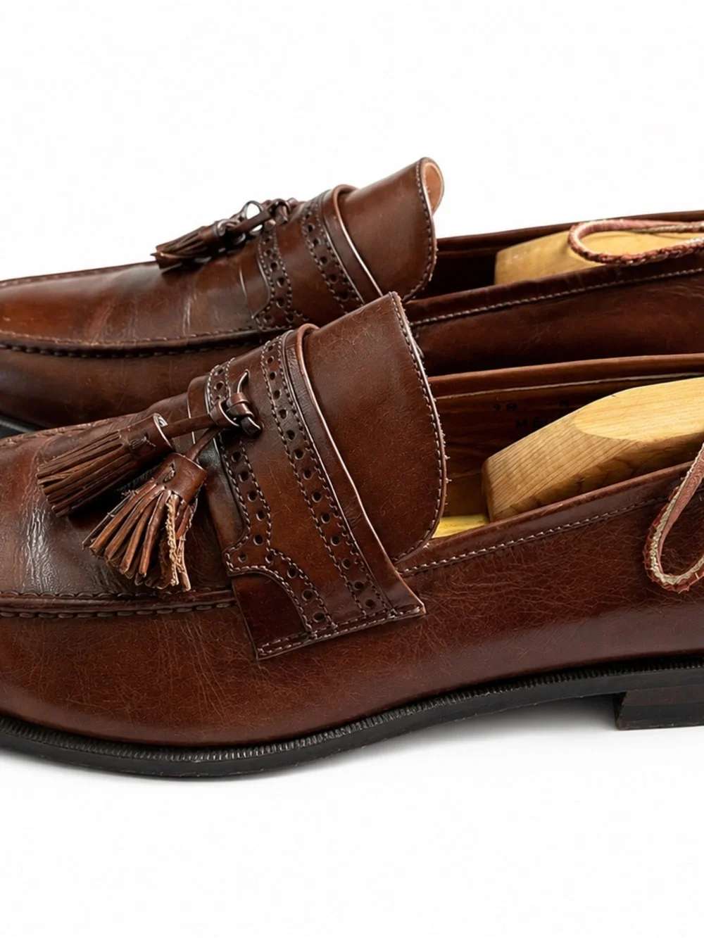 Johnston & Murphy Made in Italy Brown Leather Tassel Loafers Men’s 10 M
